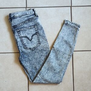 Free People Blue Acid Wash Skinny Jeans
